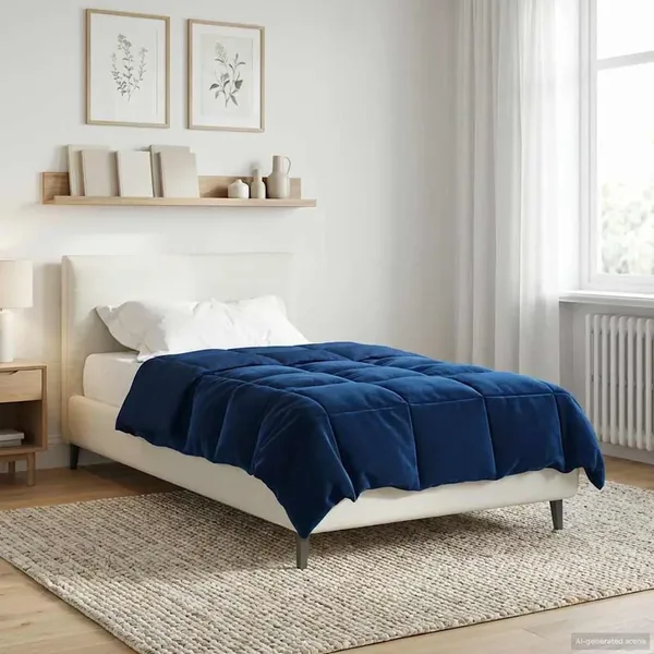 Duvet d'été simple Matelassé Bleu foncé 135 x 220 cm Microfibre