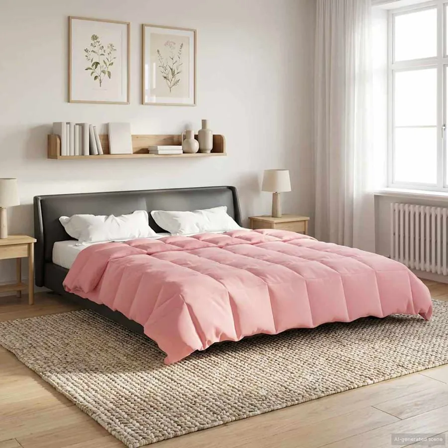 Duvet d'été simple Matelassé Rose 200 x 240 cm Microfibre