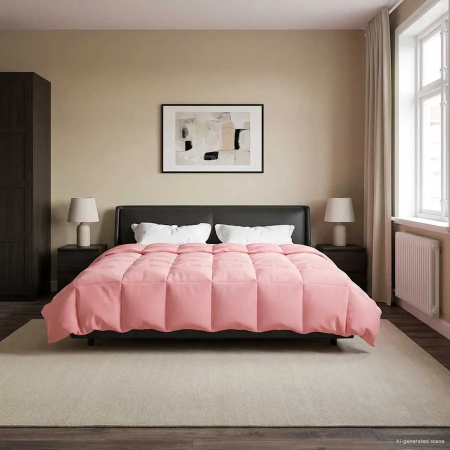 Duvet d'été simple Matelassé Rose 200 x 240 cm Microfibre - 4