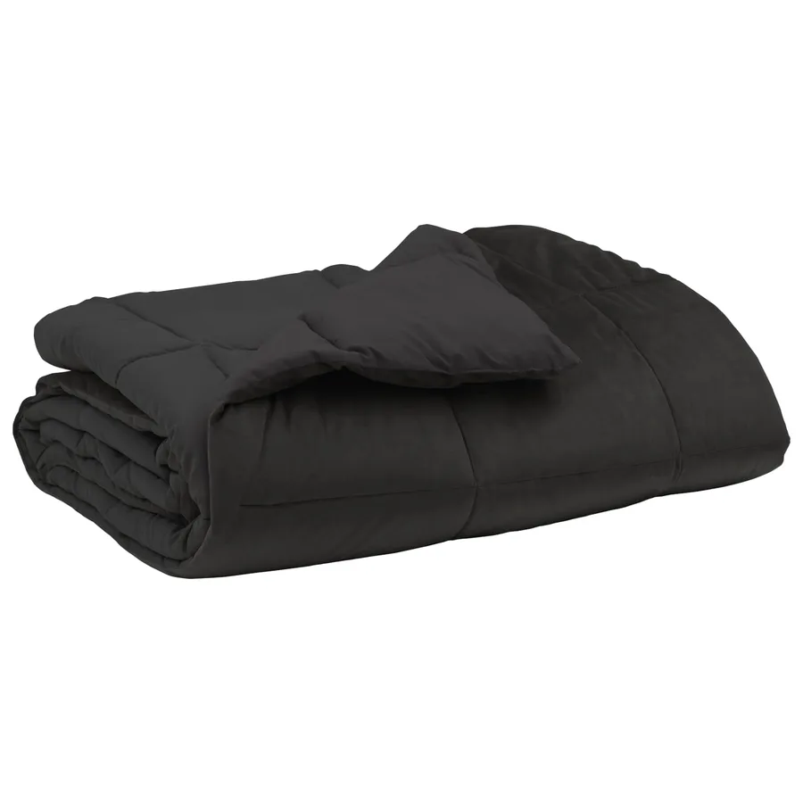 Duvet complet toute l'année Anthracite 155 x 200 cm Microfibre - 2