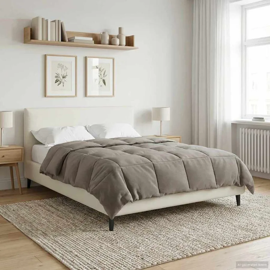Duvet complet toute l'année Anthracite 155 x 200 cm Microfibre - 4