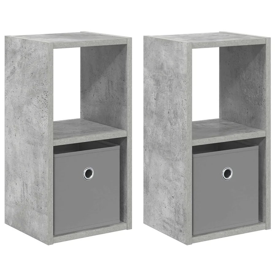 Table de chevet 2 pcs Gris béton 25,5 x 22 x 49,5 cm - 2