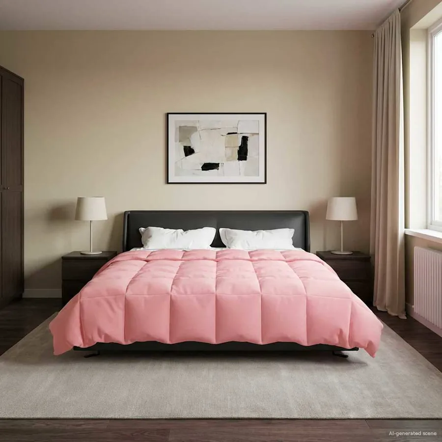 Duvet d'été simple Matelassé Rose 220 x 260 cm Microfibre - 4