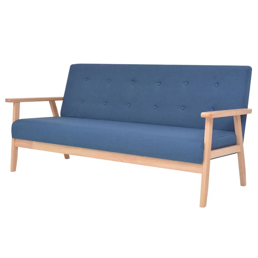 Ensemble de canapé 2 pcs Tissu bleu - 2