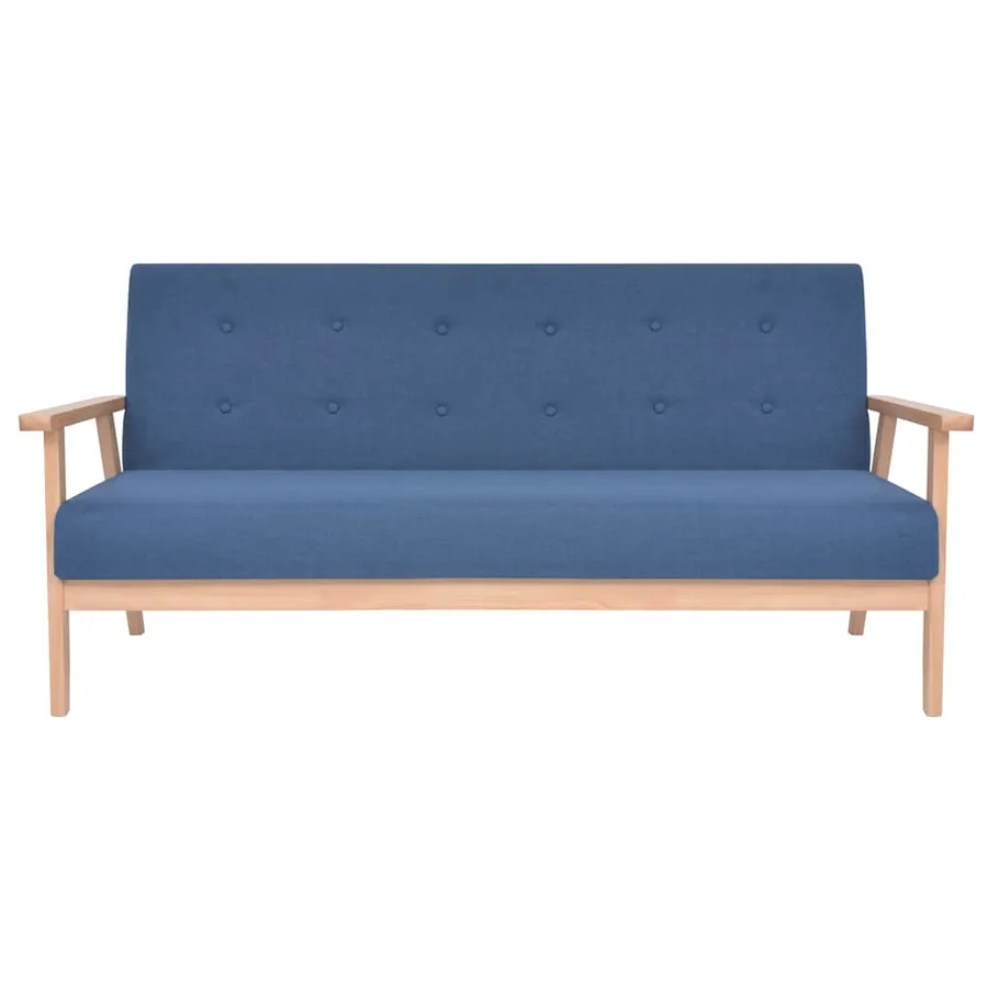 Ensemble de canapé 2 pcs Tissu bleu - 3