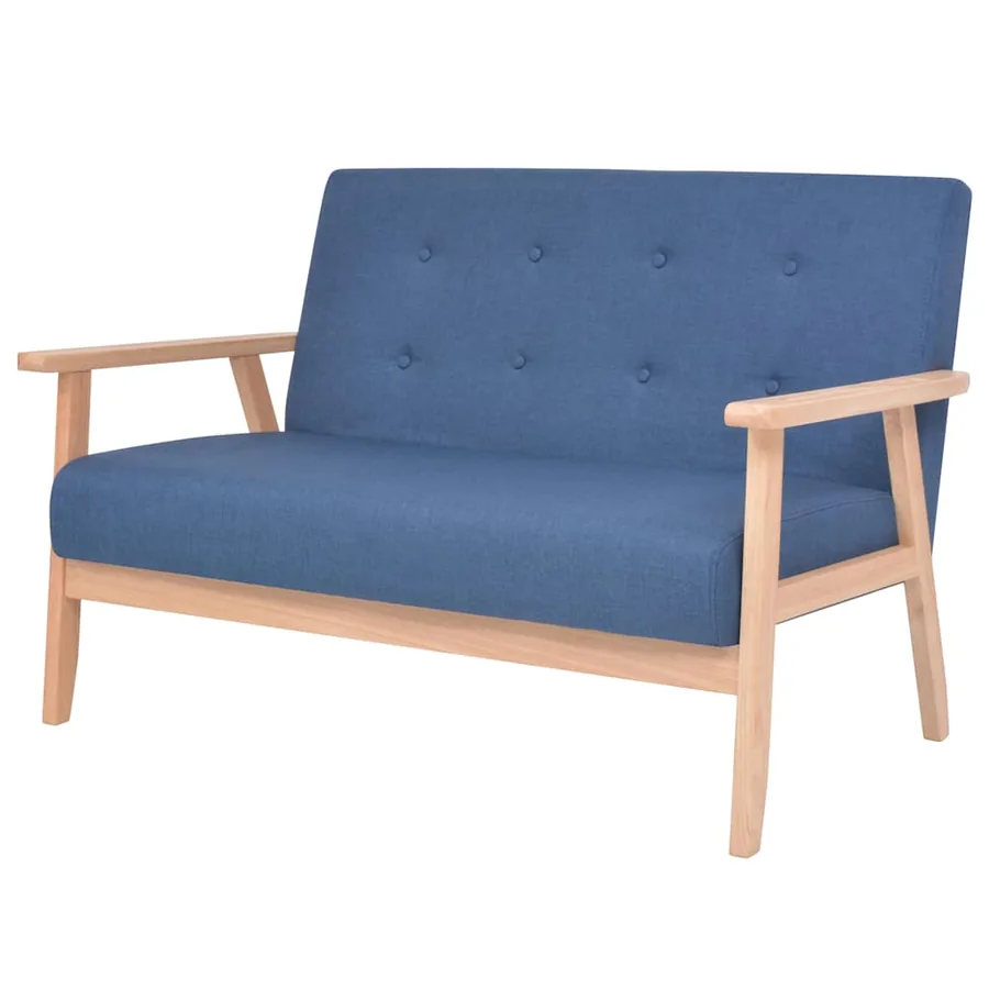 Ensemble de canapé 2 pcs Tissu bleu - 4