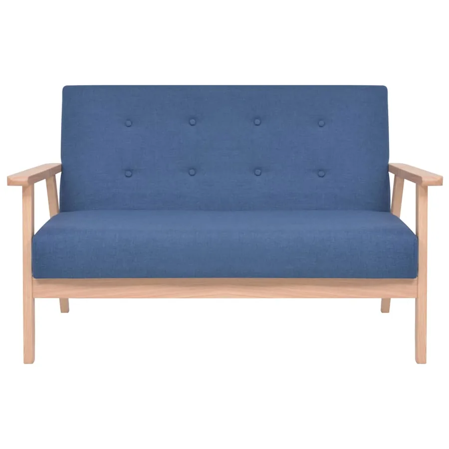 Ensemble de canapé 2 pcs Tissu bleu - 5