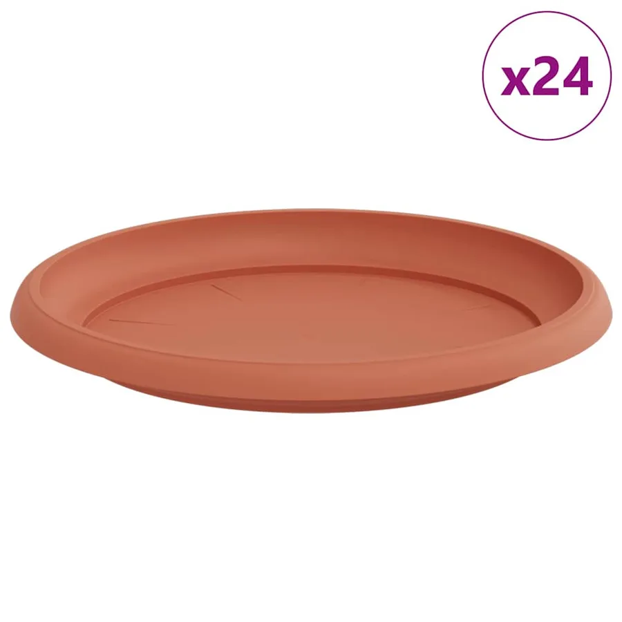 Plateau à fleurs rond 24 pcs Rouge brique Ø 23,5 x 2,5 cm - 2