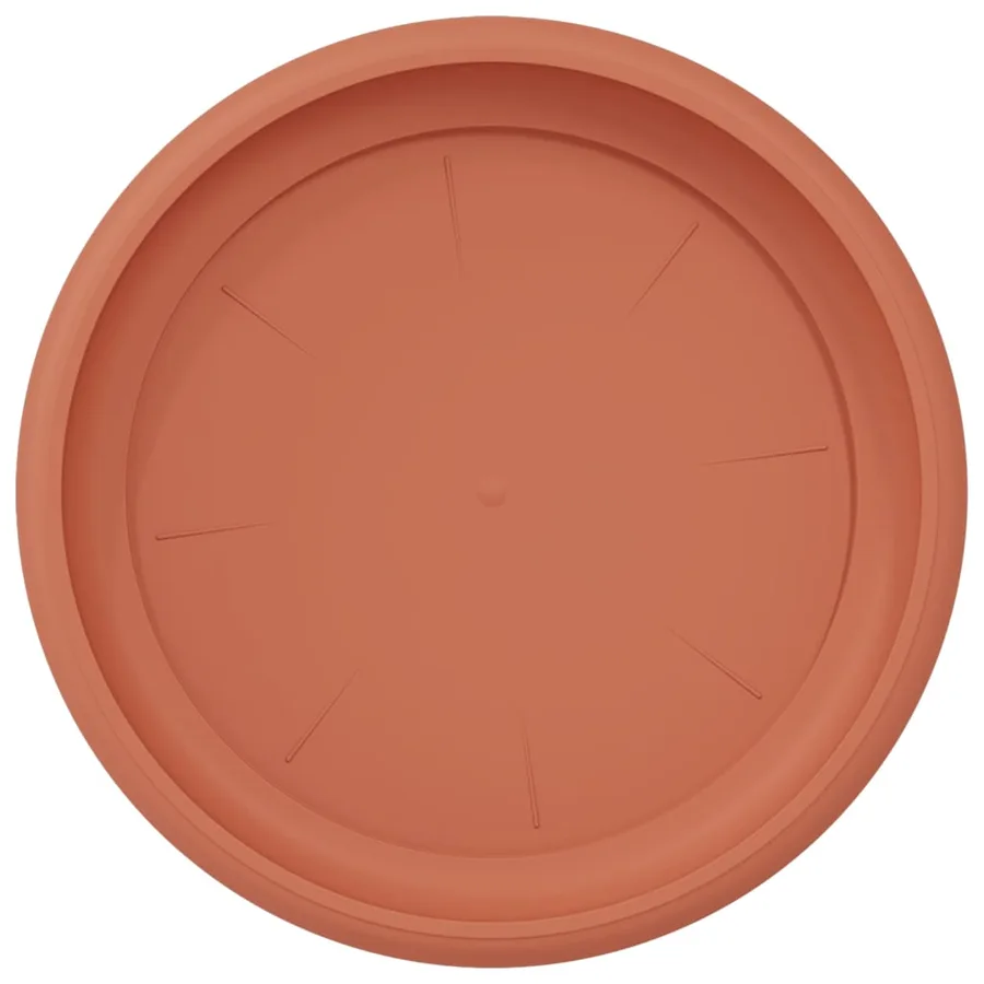 Plateau à fleurs rond 24 pcs Rouge brique Ø 23,5 x 2,5 cm - 7