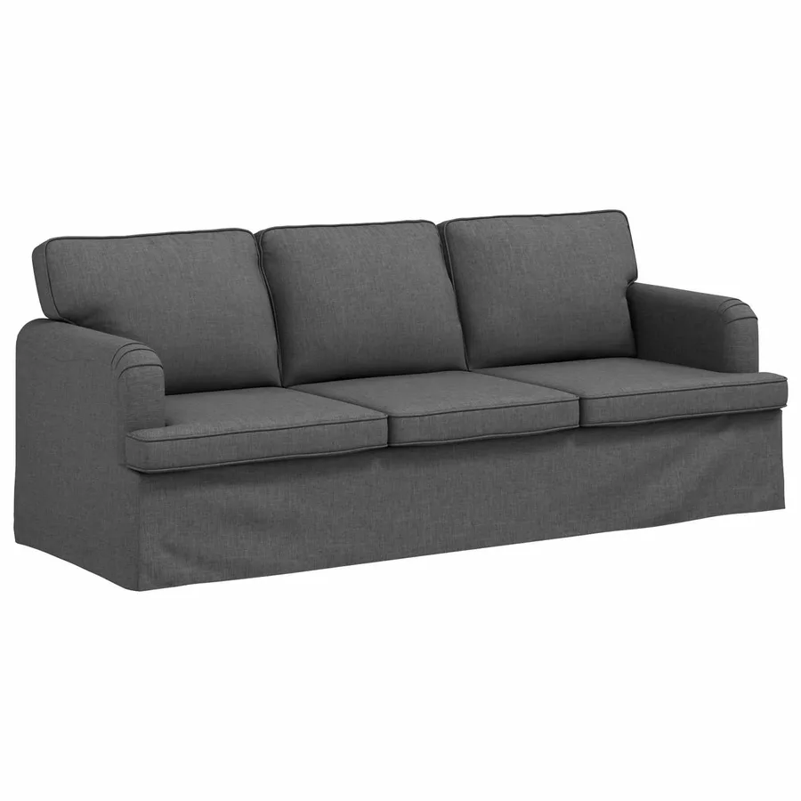 Ensemble de Canapés 2 pcs Gris foncé 201 x 80 x 85 cm tissu - 5
