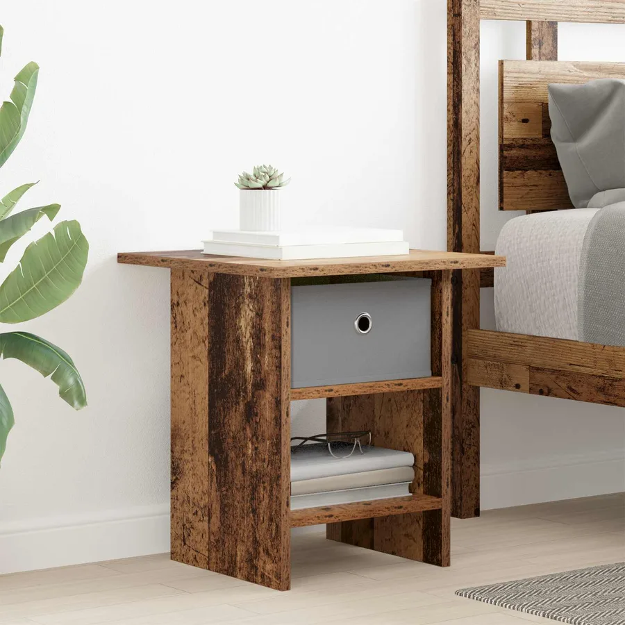 Table de chevet avec tiroir 2 pcs Bois ancien 41 x 40 x 45 cm - 4