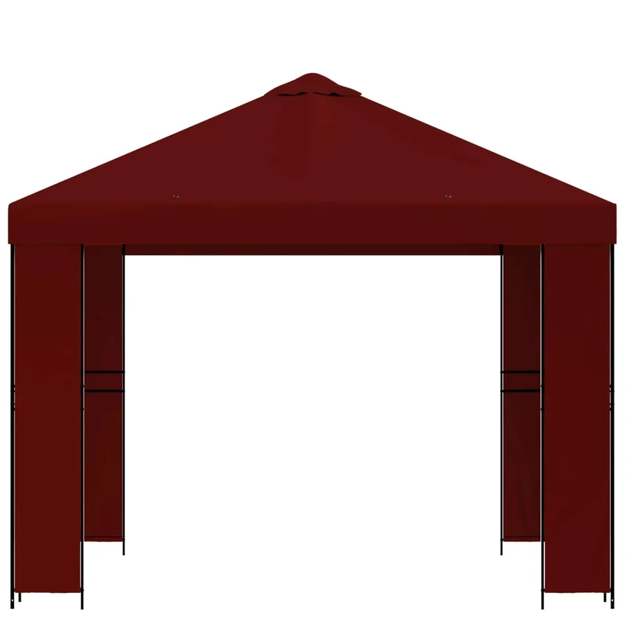Pavillon 3 x 3 m Bordeaux Polyester et Acier 190 gsm - 3
