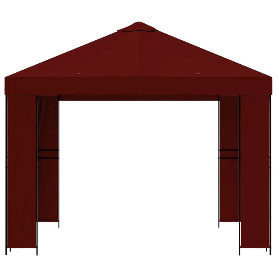 Pavillon 3 x 3 m Bordeaux Polyester et Acier 190 gsm - 4