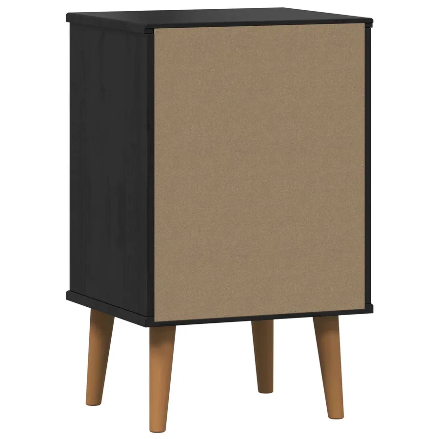 Table de chevet MOLDE Noir 40 x 35 x 65 cm Bois de pin massif - 7