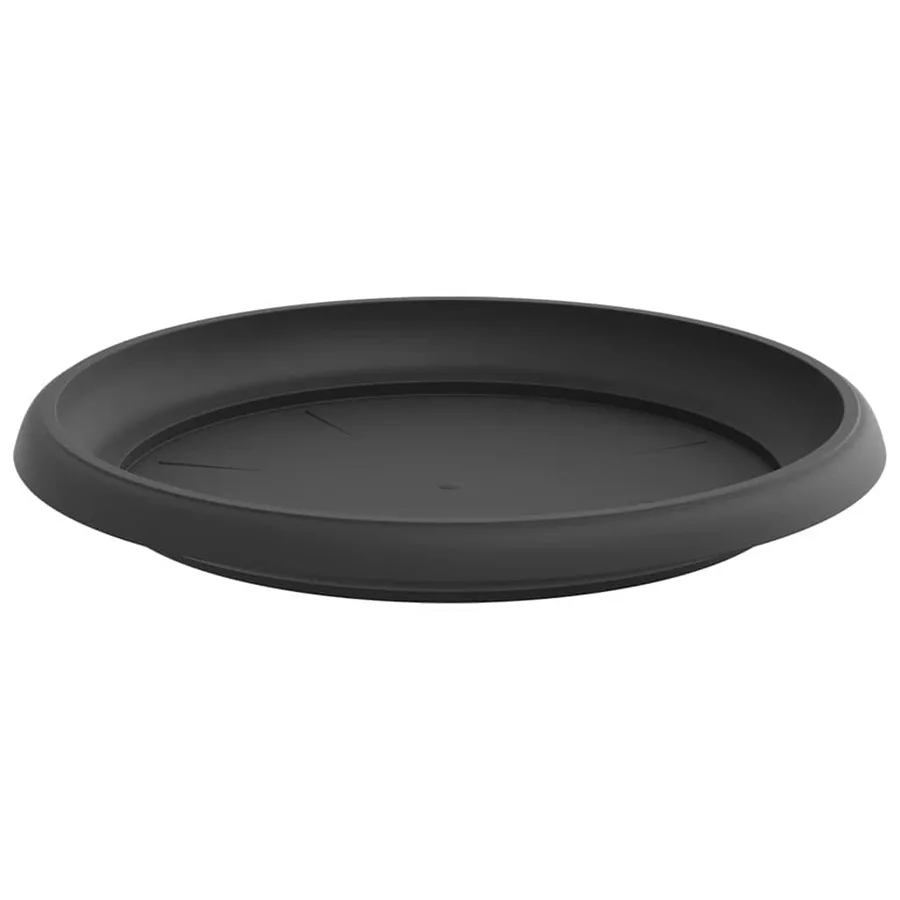 Plateau à fleurs rond 24 pcs Noir Ø 21,5 x 2,5 cm Plastique - 5