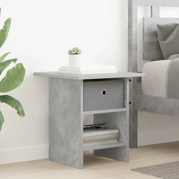 Table de chevet Gris béton 41 x 40 x 45 cm Bois d'ingénierie