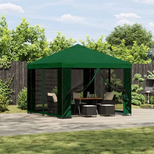 Abri de jardin avec parois 3 x 3 m Vert Polyester et Acier