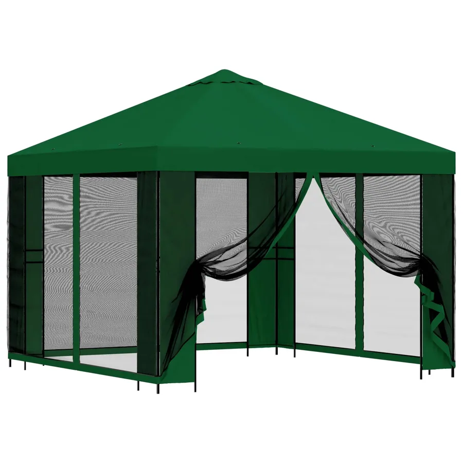 Abri de jardin avec parois 3 x 3 m Vert Polyester et Acier - 2