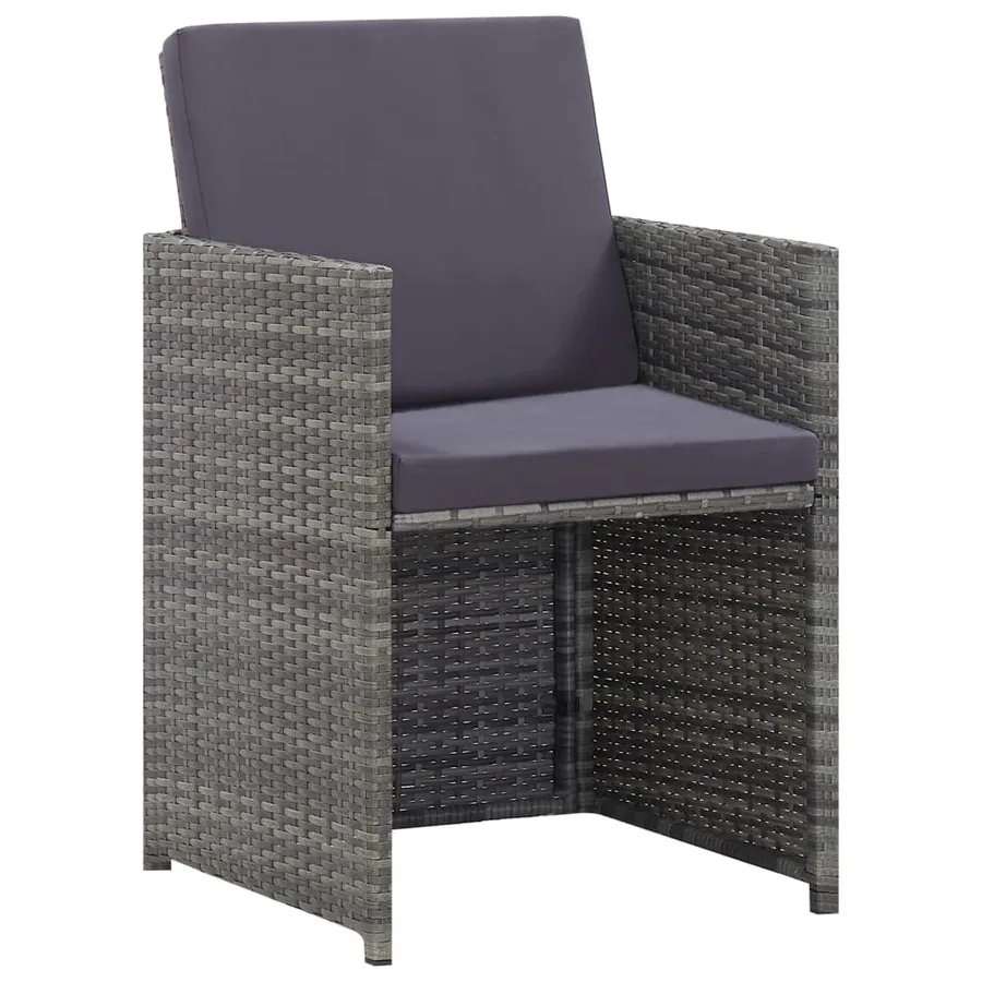 Salon de jardin 13 pcs Résine tressée bois d'acacia Anthracite - 2