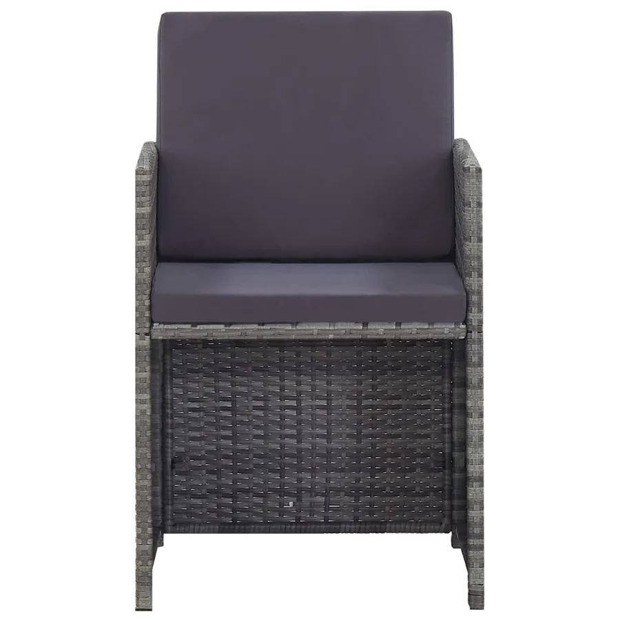 Salon de jardin 13 pcs Résine tressée bois d'acacia Anthracite - 3