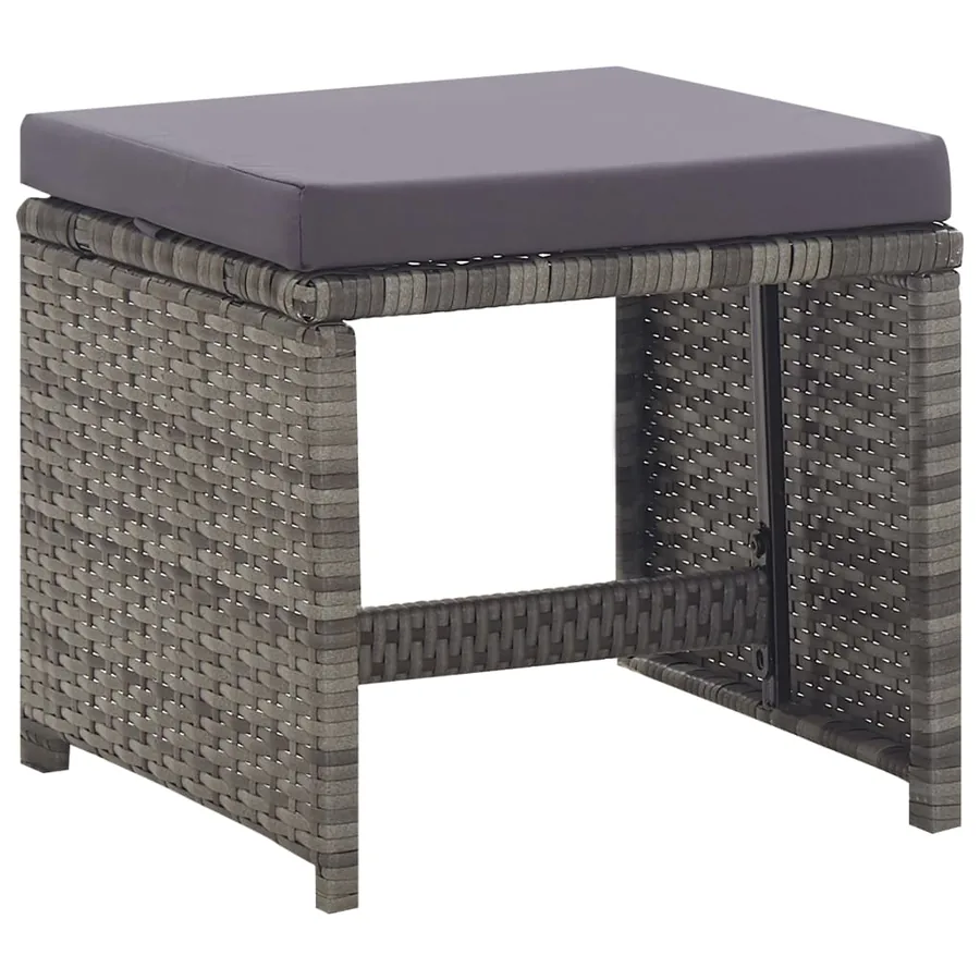 Salon de jardin 13 pcs Résine tressée bois d'acacia Anthracite - 7