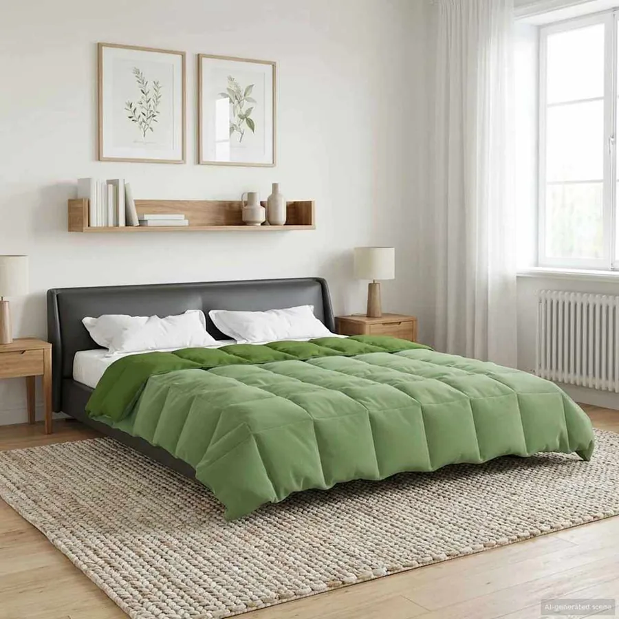 Duvet complet toute l'année Vert 240 x 260 cm Microfibre
