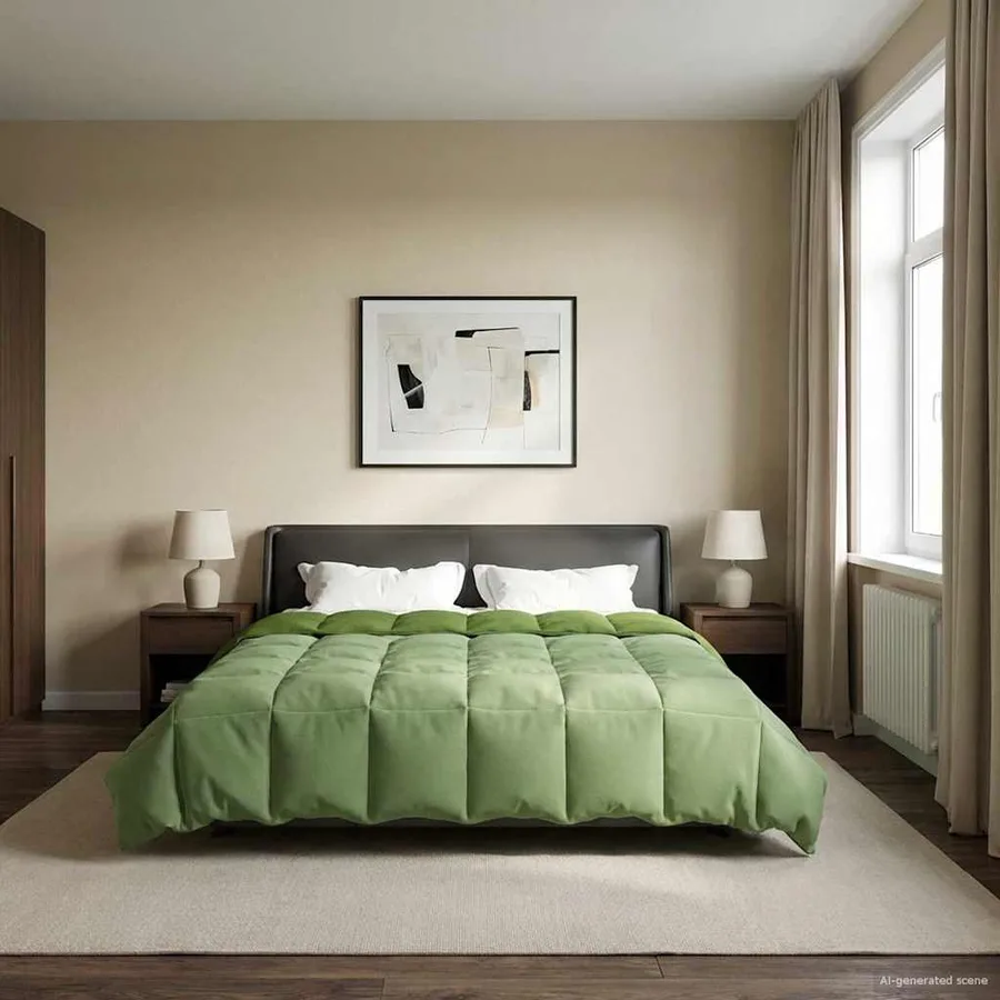 Duvet complet toute l'année Vert 240 x 260 cm Microfibre - 4