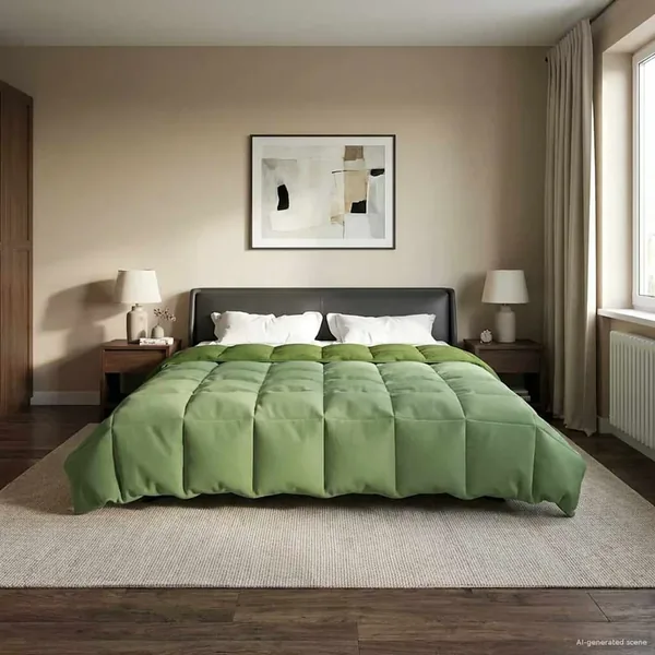 Duvet complet toute l'année Vert 200 x 240 cm Microfibre