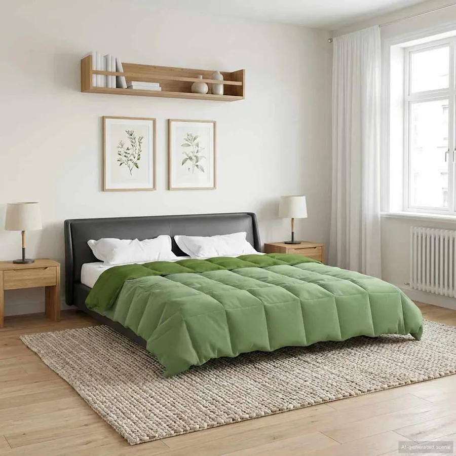 Duvet complet toute l'année Vert 200 x 240 cm Microfibre - 4