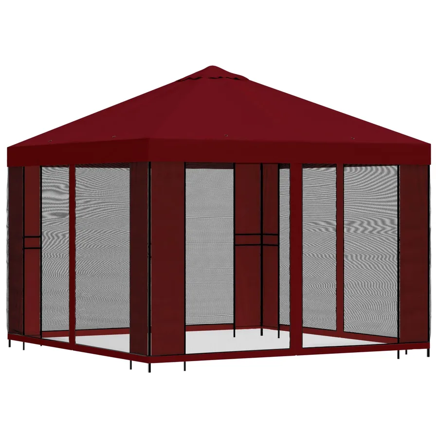 Abri de jardin avec parois 3 x 3 m Bordeaux Polyester et Acier - 3