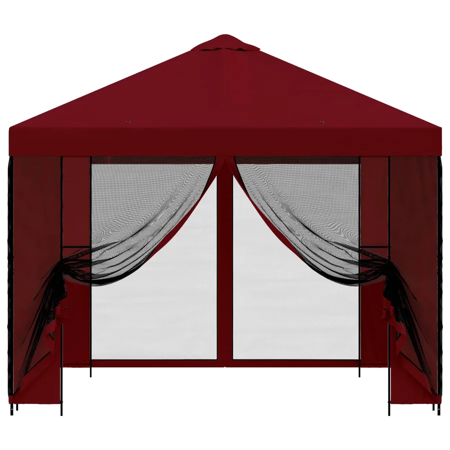 Abri de jardin avec parois 3 x 3 m Bordeaux Polyester et Acier - 5