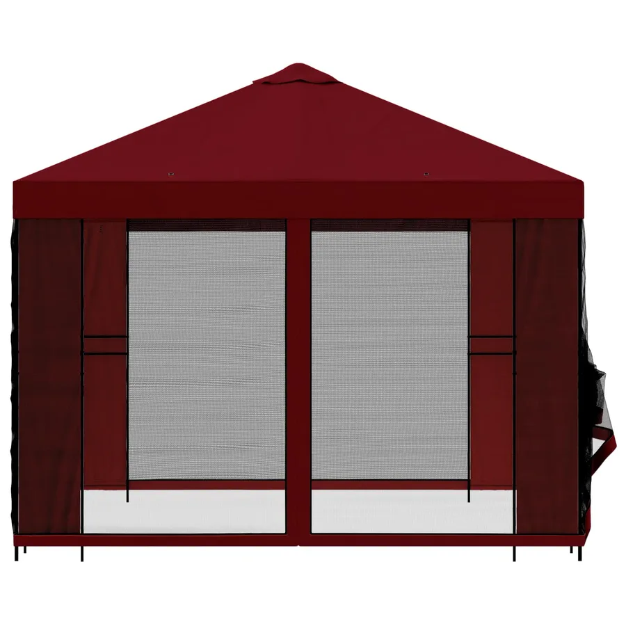 Abri de jardin avec parois 3 x 3 m Bordeaux Polyester et Acier - 6