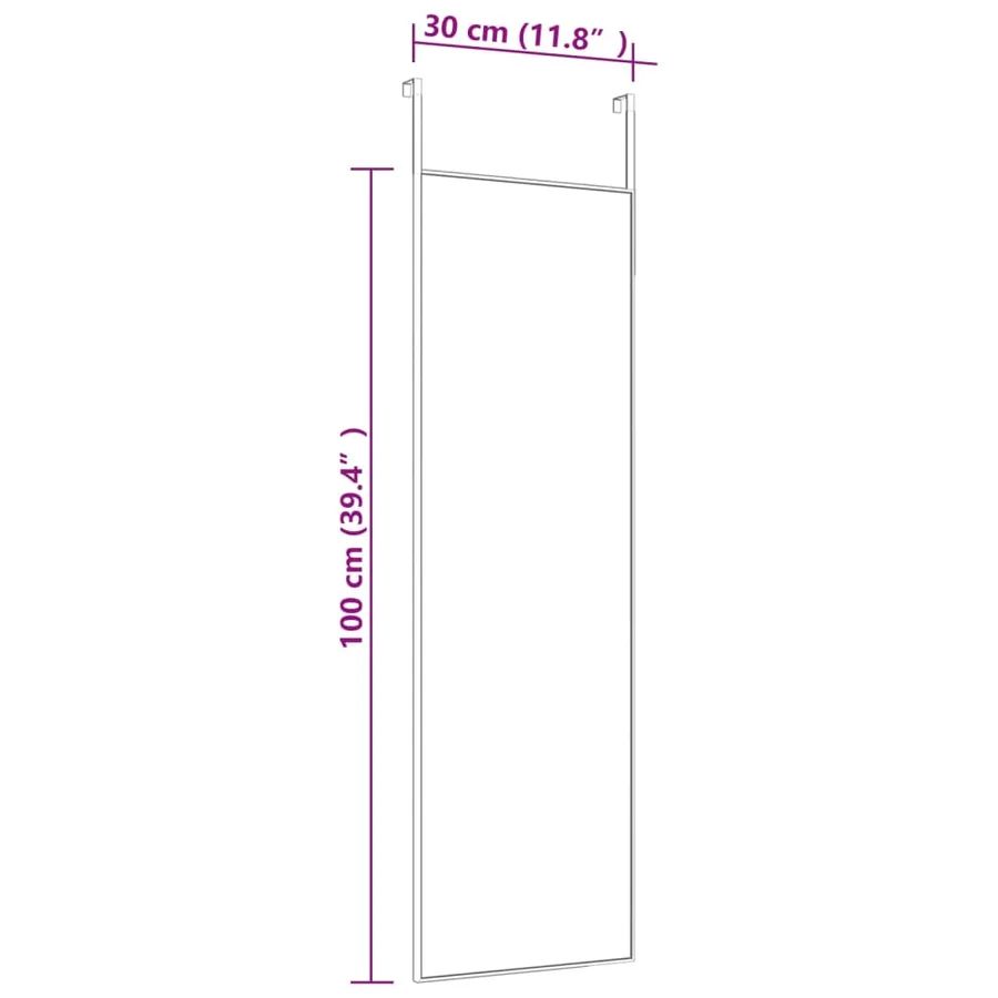 Miroir de porte Doré 30x100 cm Verre et aluminium - 4
