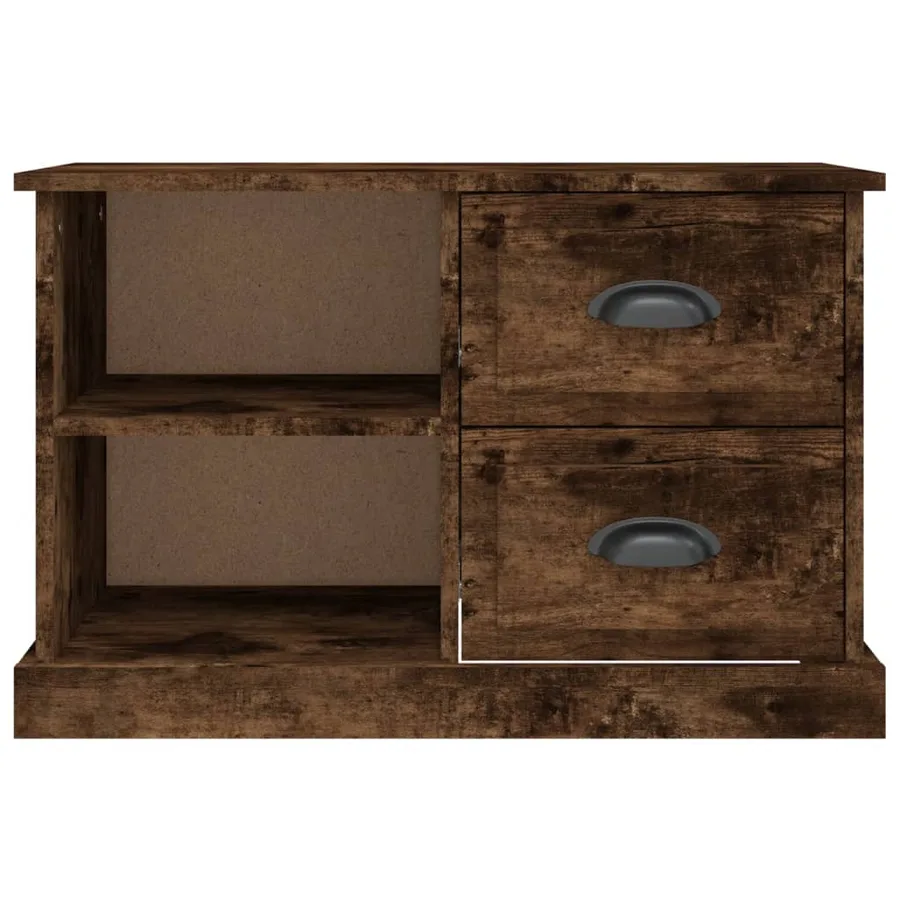 Meuble TV chêne fumé 73x35,5x47,5 cm bois d'ingénierie - 6