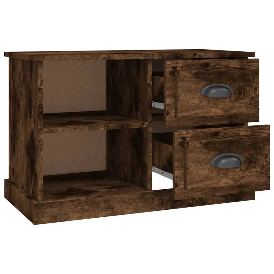 Meuble TV chêne fumé 73x35,5x47,5 cm bois d'ingénierie - 7