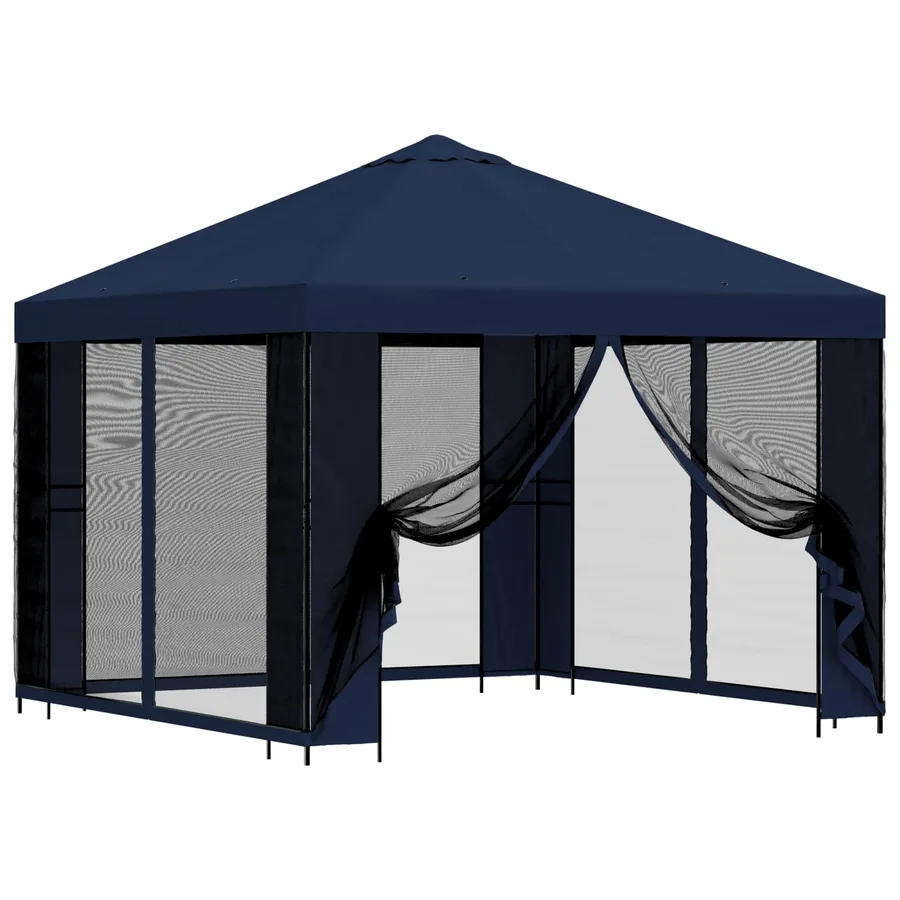 Abri de jardin avec parois 3 x 3 m Bleu Polyester et Acier - 2