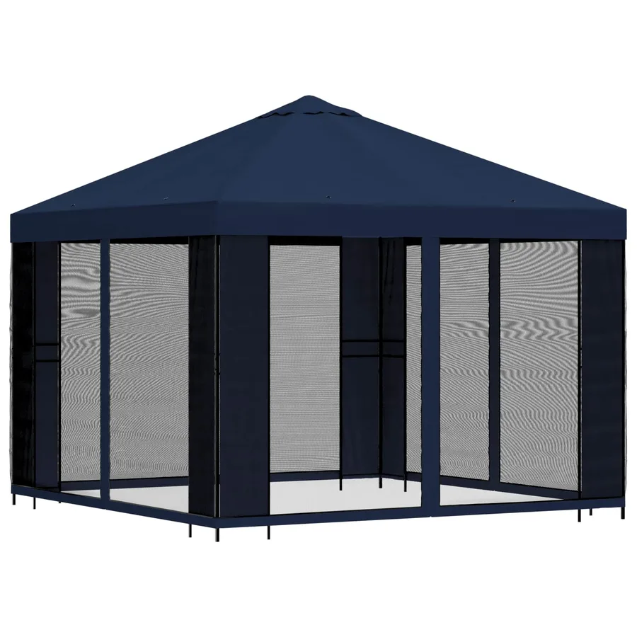 Abri de jardin avec parois 3 x 3 m Bleu Polyester et Acier - 3