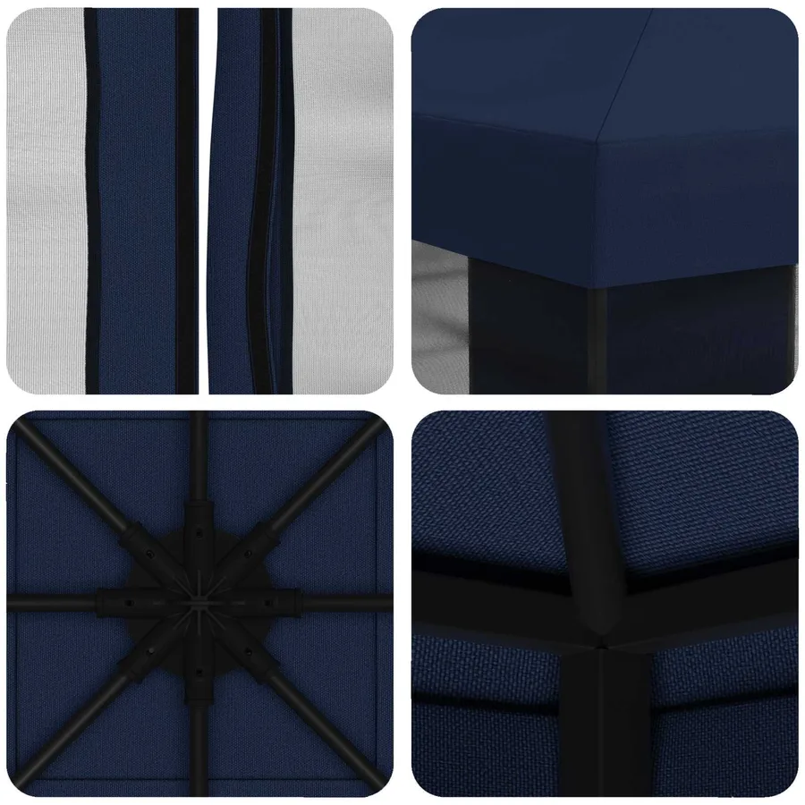 Abri de jardin avec parois 3 x 3 m Bleu Polyester et Acier - 7
