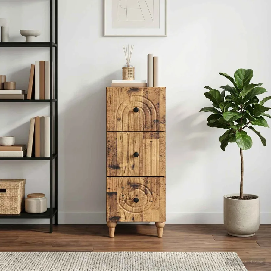 Armoire à tiroirs Bois ancien 33 x 34,5 x 90 cm - 4