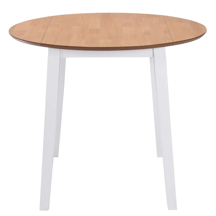 Table à manger ronde à abattant MDF blanc - 2