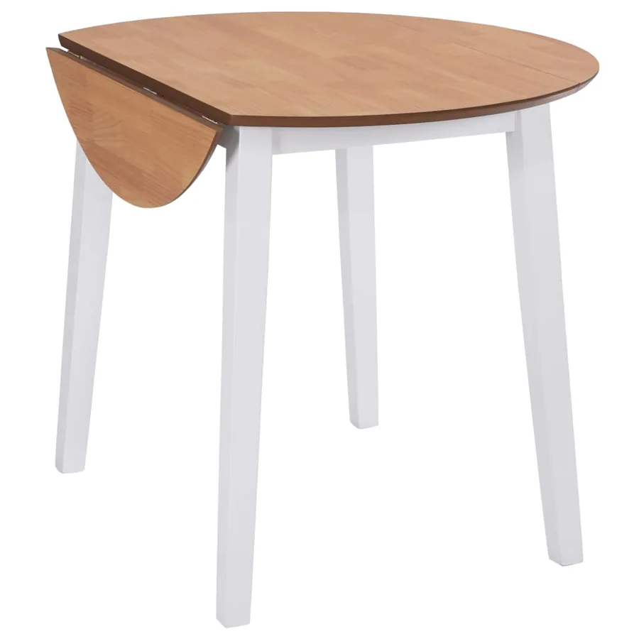 Table à manger ronde à abattant MDF blanc - 4