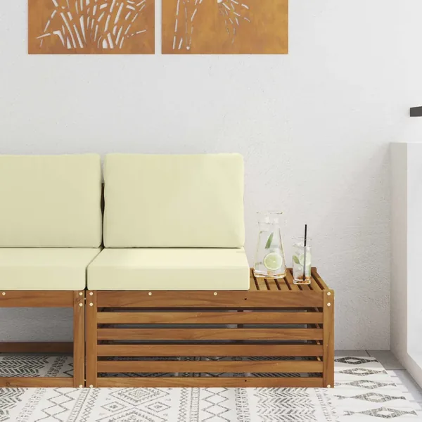 Canapé d'extérieur extrémité Naturel 91 x 63 x 73 cm