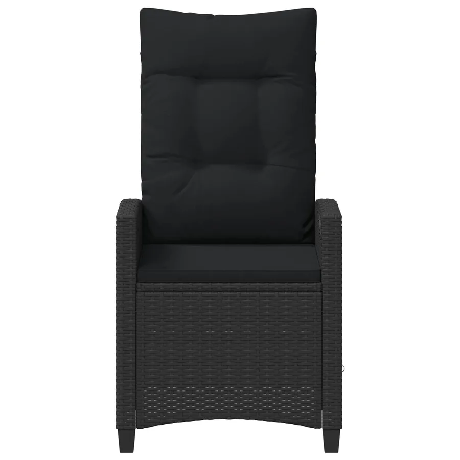 Chaise de jardin 2 pcs Noir 56 x 64 x 94 cm Acier et Polyester - 5
