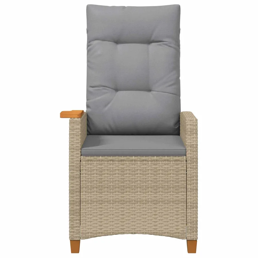 Chaise inclinable avec plateau à thé 62 x 64 x 112 cm polyrotin - 4