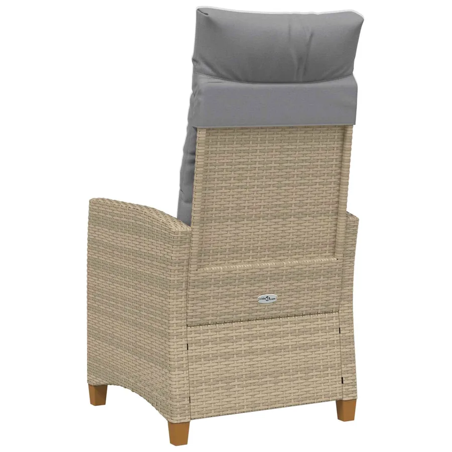 Chaise inclinable avec plateau à thé 62 x 64 x 112 cm polyrotin - 6