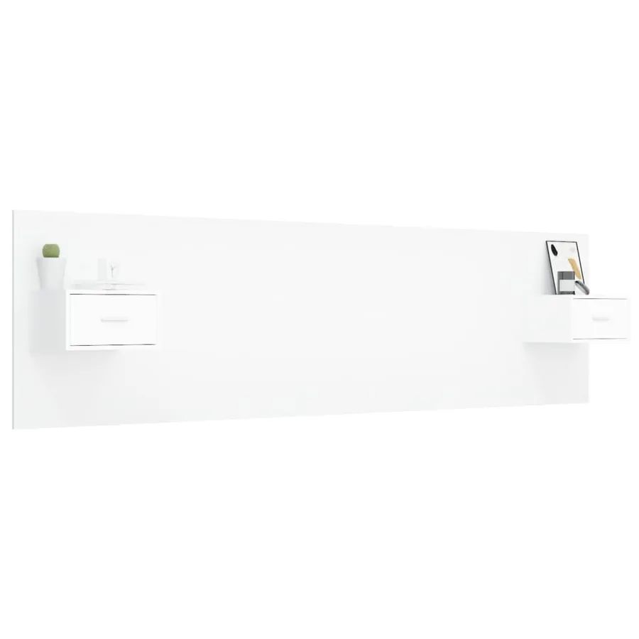 Tête de lit avec armoires Blanc Bois d’ingénierie - 3