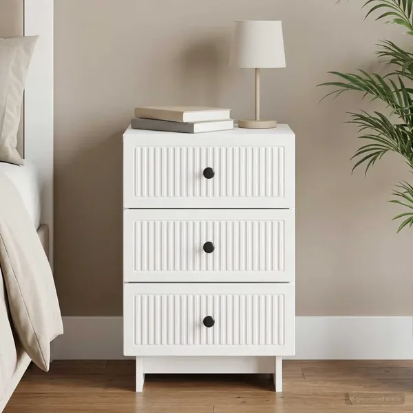 Cabinet de chevet avec tiroir Blanc brillant 43 x 41 x 66,5 cm