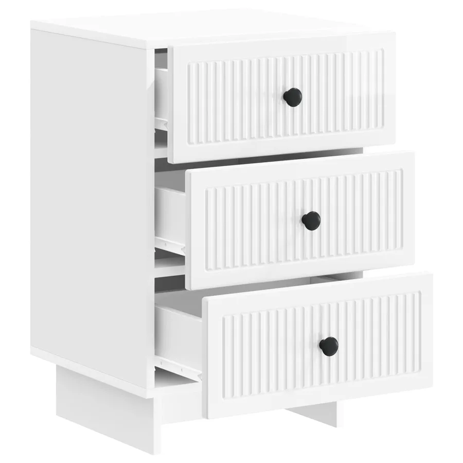Cabinet de chevet avec tiroir Blanc brillant 43 x 41 x 66,5 cm - 4