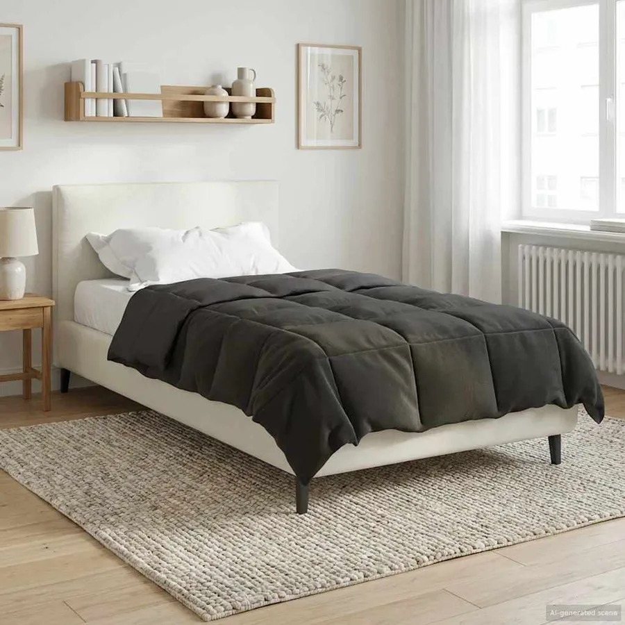 Duvet d'été simple Matelassé Anthracite 140 x 220 cm Microfibre - 4