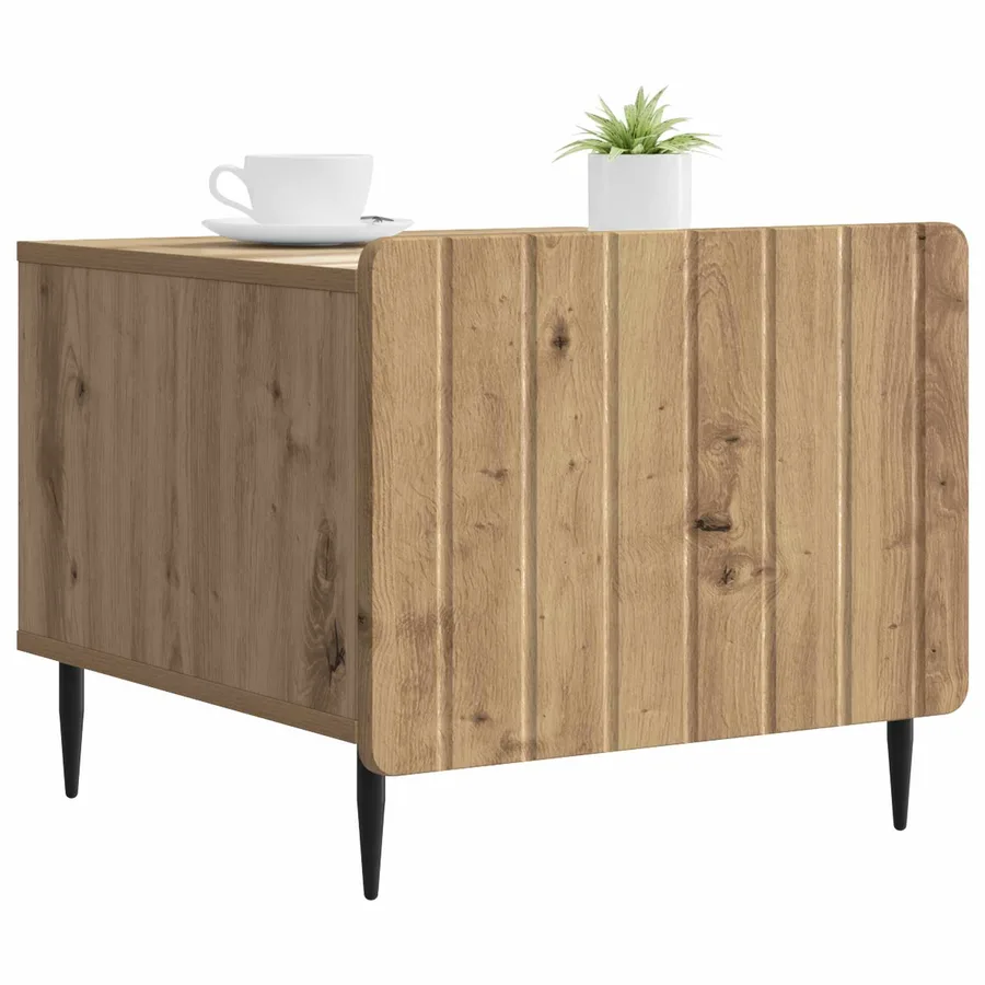 Table basse Chêne artisanal 49 x 50 x 42 cm Bois d'ingénierie - 3